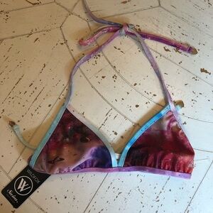 Wildfox Space Cadet Reverse Bikini Top Sz XS Nwt
